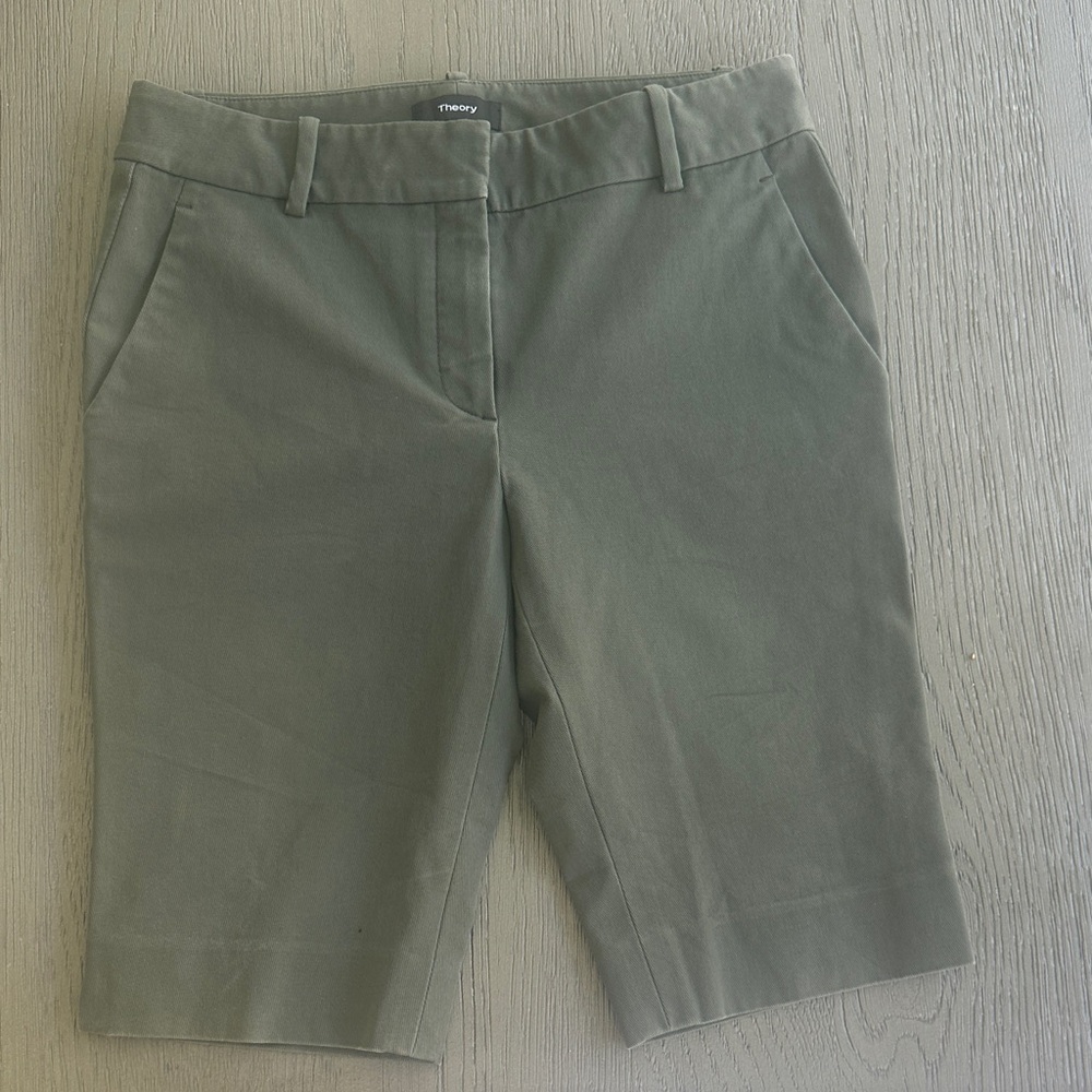 Theory Women's Khaki Bermuda Shorts